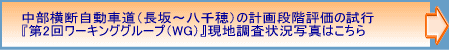 中部横断自動車道（長坂～八千穂）『第2回ワーキンググループ（WG）』の開催についてはこちら『地元説明会（コミュニケーション活動）』の開催についてはこちら